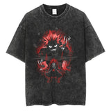 20242024 Fashion Streetwear Men Washed T Shirt Anime