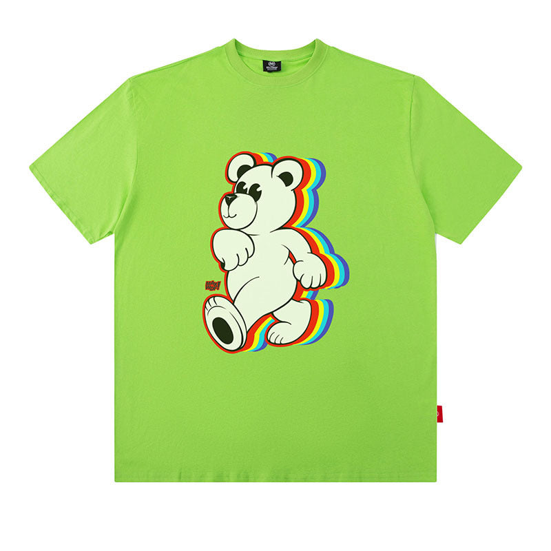 Men T Shirt Summer Little Bear Cartoon Printed Short Sleeve T-shirt