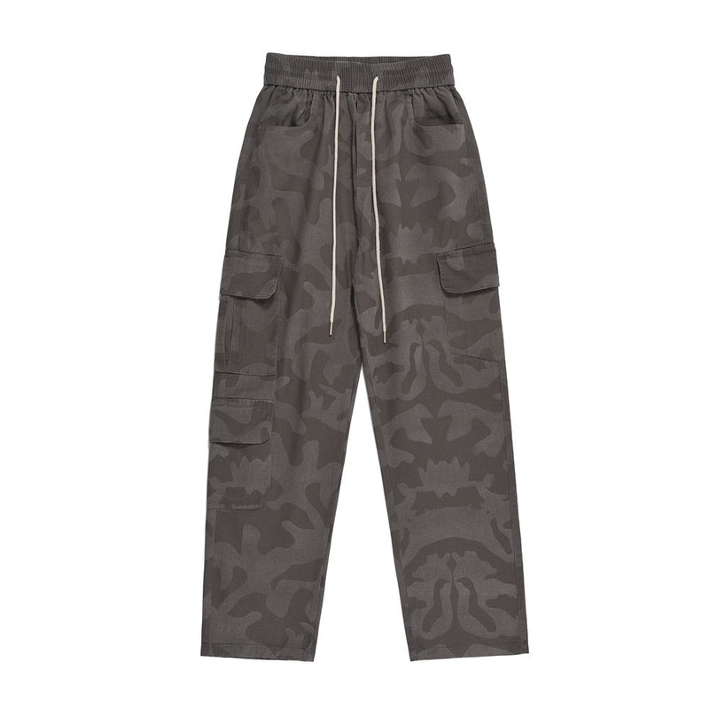 Men Sweatpants Camouflage Pants Men's Loose Multi-Pocket Workwear Trousers Sports Casual Straight Pants