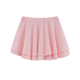 Women Skirt Solid Color Loose A- line Skirt Pleated Skirt