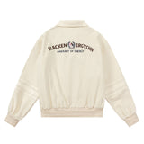 Women Jacket Embroidered Casual Coat Spring and Autumn Lapel Loose Zip Jacket