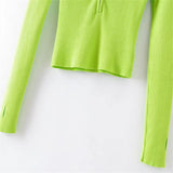 Women Sweater Knitwear Autumn and Winter Zipper Stand Collar Sweater