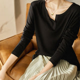 Women Knitted Pullover Casual round Neck Long Sleeve Knitted Top