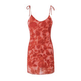 Women Dresses Summer Sling Dress Lace-up Backless Sexy Skirt (Xds0414)