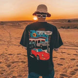 Gallery Dept T Shitrs Retro Distressed Cartoon Car Short Sleeve Men and Women