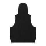 Men Vest Summer Hooded Jacket Frock Vest Casual Loose Vest