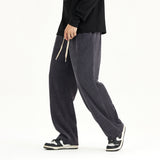 Women Sweatpants Knitted Straight Casual Pants Men and Women Retro Loose Sports Wide Legs Trousers