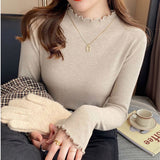 Women Knitwear Autumn and Winter Turtleneck Bottoming Shirt Slim-Fit Knitted Top