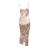 Women Dresses Spring Split Long Dress Lace Suspender Skirt
