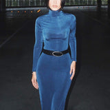 Women Dresse Autumn and Winter Turtleneck Long Sleeve Dress Sheath Dress