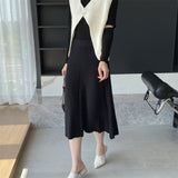 Women Knitted Skirt Autumn and Winter Long Skirt