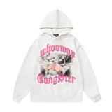 Men Hoodie Hiphop Sweater Hooded Angel Print Oversize Couple Jacket