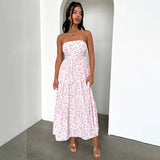 Women Dresses Summer Printing Slim Fit Long Dress Sexy Vacation Dress