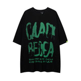 Men T Shirt Hip Hop Alphabet Graffiti Print round Neck Short Sleeve T-shirt