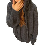 Women Knitwear Fall Winter Hooded Knitwear Loose Sweater