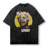 Men T Shirt Summer Retro Worn Looking Washed-out Short Sleeve T-shirt