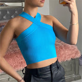 Women Knit Top Camisole Knitted Backless Tight
