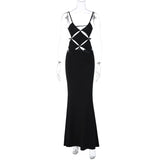 Women Dresses Summer Sexy Solid Color Slim Fit Backless Sling Dress