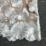 Women Evening Dress Elegant Lace Three-Dimensional Flower Sexy Dress Dress