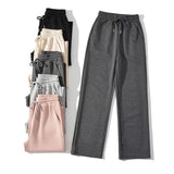 Women Sweatpants Autumn and Winter Loose Straight Casual Wide-Leg Sweatpants