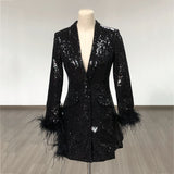Women Evening Dress Sexy V-neck