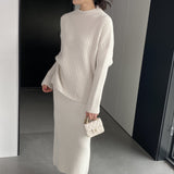 Women Knitted Two-Piece Set Autumn and Winter Suit Skirt Z822