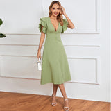 Women Dress Spring/Summer V-neck Sexy Backless Long Dress