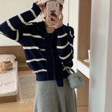 Women Knitwear Autumn and Winter Striped Sweater Loose Sweater