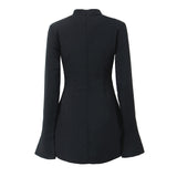 Women Dresses Spring/Summer Sheath Slim-Fit Long Sleeve Dress Bell Sleeve Skirt (Xds0414)