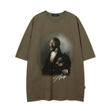 Men T Shirt Hip Hop Rap Portrait Printing Short Sleeve T-shirt