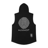 Men Vest Vintage Men's Hooded Sleeveless Sweater Sports T-shirt Vest