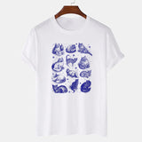 Cats Stars Printed T Shirt Letter Funny Quetes Printing