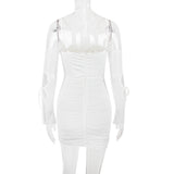 Women Dresses Dress Sexy Sling Backless Hollow Slim Dress (Bla0420)