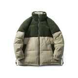 Unisex Winter Cotton Coat Lambswool down Jacket Retro Loose down Jacket