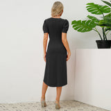 Women Date Dress Spring/Summer round Neck Dress