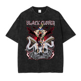 Anime printing, washed Japanese retro t-shirt short-sleeved men