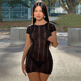 Women Dresses Winter Sexy Cutout Solid Color round Neck Slim Fit Dress