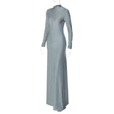 Women Dresses Autumn Sexy Zipper Slim Fit Long Sleeve Dress
