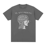 Vintage My Next Piercing Funny Meme T Shirt Men's O-Neck