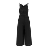 Women Date Dress Summer Sexy Slim-Fit Suspender Wide-Leg Jumpsuit Trousers