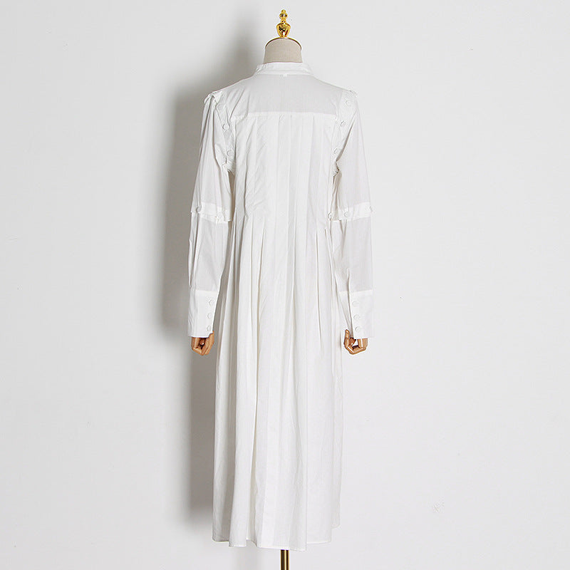 Women Dresses Spring Long Sleeve Shirt Dress (Qymy0409)