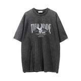 Men Vintage T-shirt Peace Dove Flower Print Short Sleeve T-shirt