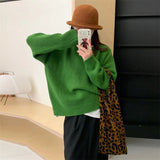 Women Knitted Pullover Autumn and Winter round Neck Sweater Loose Top