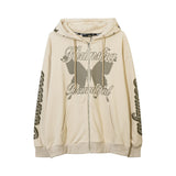 Men Hoodie Butterfly Print Hooded Cardigan Sweater
