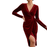 Women Dress Sexy Dress V-neck Hip Dress Cocktail Party Dress