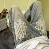 Men Jeans Hiphop Jeans Men Autumn Loose Straight Trousers