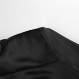 Women Dress Sexy Backless Flared Sleeve Stand Collar Dress Hip Skirt