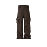 MIJKO Men's Vintage Pants MIJKO Straight Pants Men's and Women's Multi-Pocket Toolwear Casual Pants