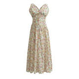 Women Dresses Summer V-neck Dress High Waist Sexy Long Dress (Xds0414)