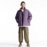 Unisex Winter Cotton Coat Stand-up Collar Cotton-Padded Clothes Retro Loose and Warm Cotton-Padded Jacket for Men